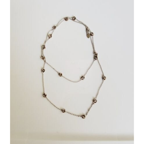 Frederic Duclos Sterling Silver Love Knot 40 in Long Necklace - Picture 3 of 9